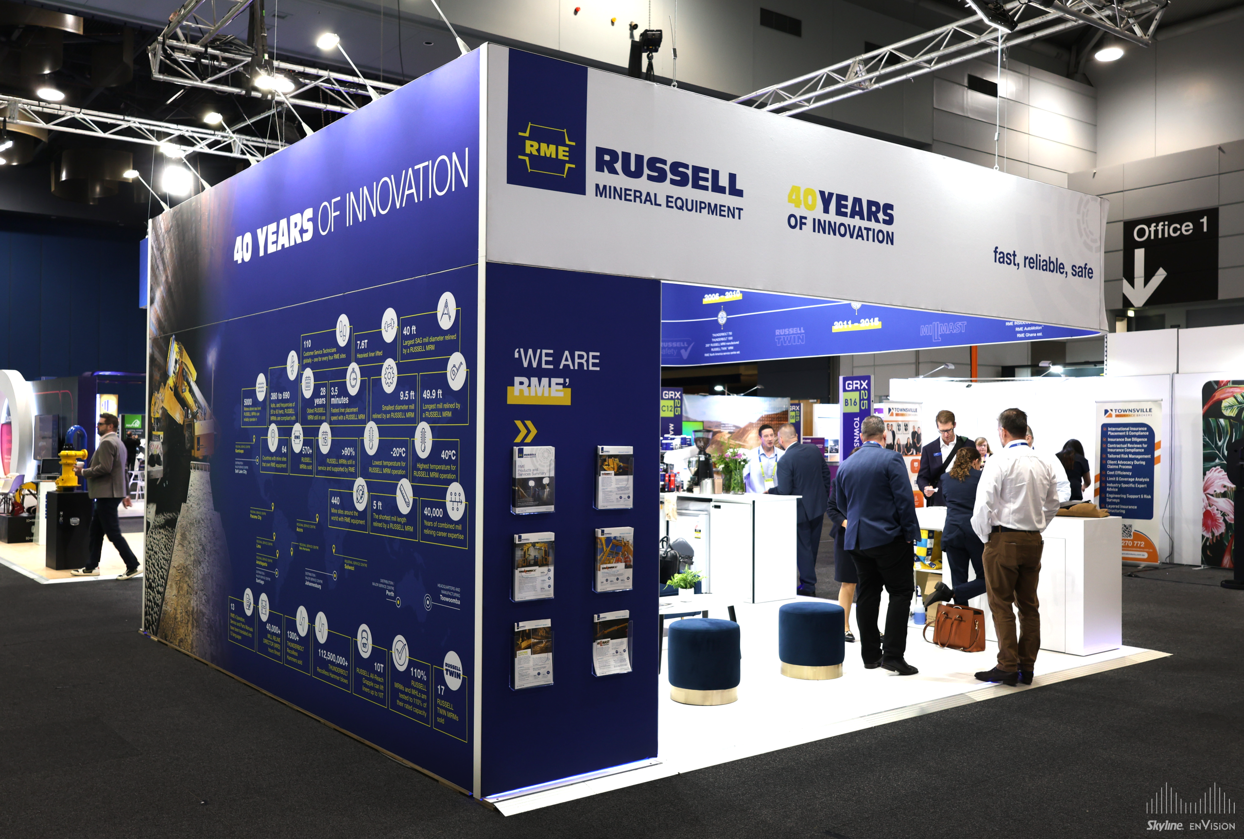 Russell Mineral Equipment featuring a custom modular display