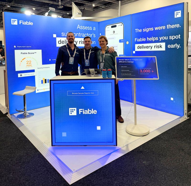 Fiable featuring portable whitebox backwall display